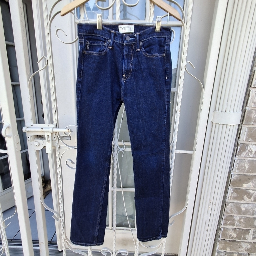 Abercrombie Kids 1892 Blue Dark Wash Straight Leg Jeans Size 15-16 (Inseam 29")